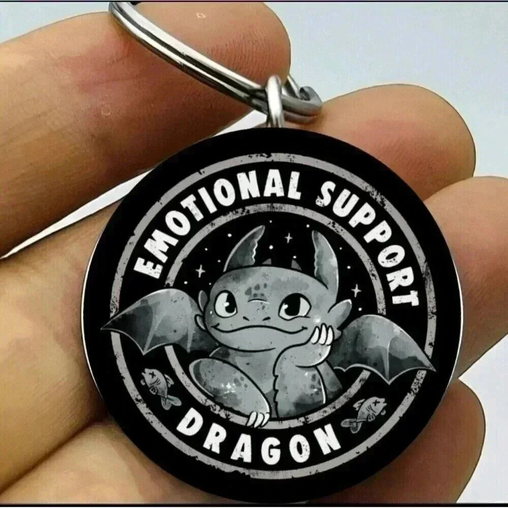 Emotional Support Dragon Hot Cute Baby Dragon Keychain